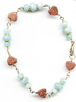 Aquamarine & Goldstone Bracelet