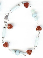 Aquamarine & Goldstone Bracelet