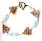 Faceted Aquamarine & Indian Jasper Bracelet