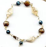 Faceted Teal Freshwater Pearl Bracelet