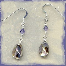 Swarovski Crystals and Abalone Earrings