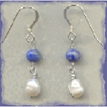 Lapis and Freshwater Pearl Earrings