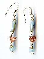 Aquamarine & Goldstone Earrings