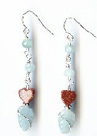 Aquamarine & Goldstone Earrings