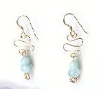 Faceted Aquamarine & Indian Jasper Earrings