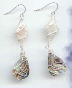 Freshwater Pearls and Abalone Earrings
