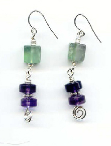 Florite and Amethyst Earrings