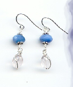 Blue Quartz & Faceted Rose Quartz Earrings