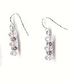 Faceted Chinese Crystals & Bali Sterling Bead Earrings