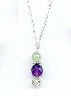 New Jade, Amethyst, and Sterling Necklace