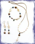 Faceted Teal Freshwater Pearl Set