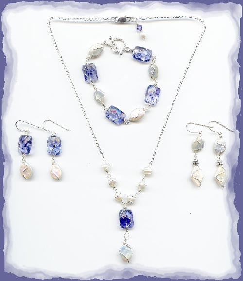 Silver Blueberry Quartz Necklace